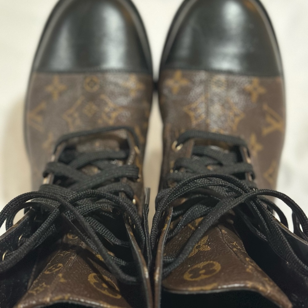 Louis Vuitton Black and Brown Combat Boots - Picture 7 of 7